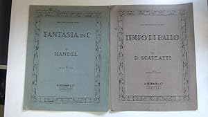 Seller image for Fantasia in C by Handel & Tempo Di Ballo by D.Scarlatti for Piano Solo. for sale by Goldstone Rare Books