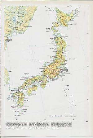 LAMINA LAROUSSE 70393: Mapa de Japon