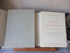 Seller image for HOMMAGE Aux Combattants Martyrs du Ghetto De Varsovie for sale by librairie ESKAL