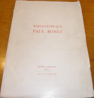 Bibliotheque Paul Bonet. Editions Originales Livres Illustres. 22 et 23 Avril 1970. Lots #1-392.