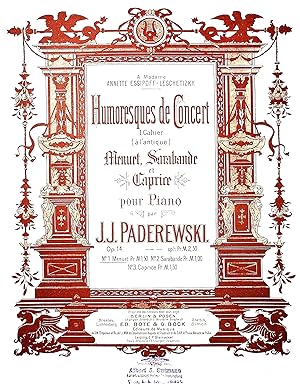 Humoresques de Concert, I. Cahier (à l'antique), Menuet, Sarabande et Caprice pour Piano. Op. 14,...