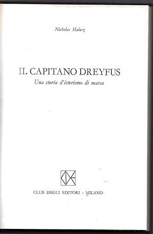 Bild des Verkufers fr Il Capitano Dreyfus zum Verkauf von Sergio Trippini