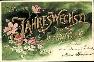 Ansichtskarte / Postkarte Glückwunsch Neujahr, Rosen, Blumen, Jahreswechsel