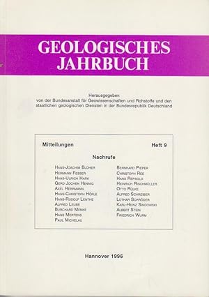 Bild des Verkufers fr Geologisches Jahrbuch - Mitteilungen. Heft 9 : Nachrufe. zum Verkauf von Bcher bei den 7 Bergen