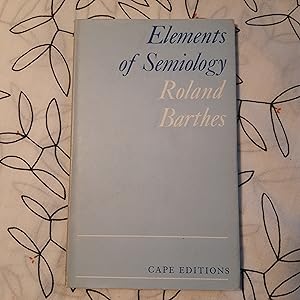 Seller image for Elements of Semiology (Cape Editions) for sale by Gastown Bookwurm