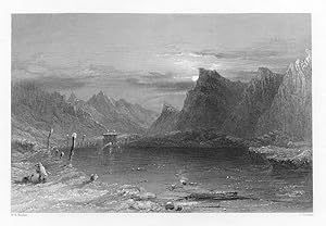 MOUNT BERNHARDIN BY MOONLIGHT IN SWITZERLAND,1834 Print
