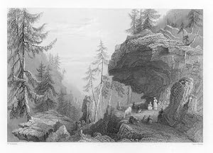 ROCK OF BALMARUSSA,TETE NOIRE IN SWITZERLAND,1835 Print