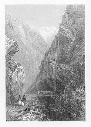 THE PONTE ALTO,SIMPLON,IN SWITZERLAND,1834 Swiss View