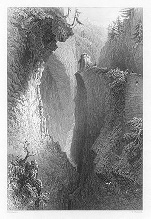 GORGE OF THE RHINE,VIA MALA,GRISONS IN SWITZERLAND,1835