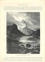 THE MATTERHORN AND LAKE OF THE RIFFELHORN,Switzerland,1878 antique print