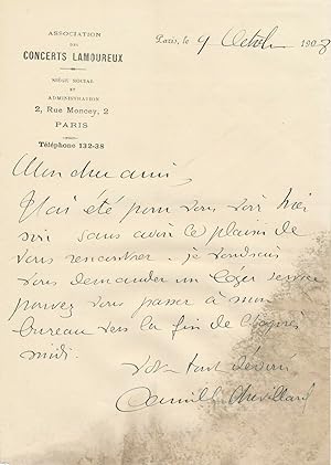 Camille CHEVILLARD compositeur chef orchestre 9 lettres autographes signées lot