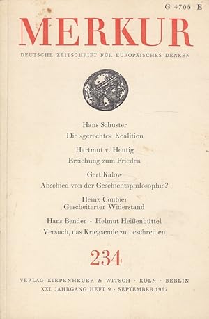 Bild des Verkufers fr Merkur - Deutsche Zeitschrift fr europisches Denken - Heft 9 / 1967 - 21. Jahrgang (234) zum Verkauf von Versandantiquariat Nussbaum