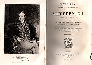 Imagen del vendedor de Memoires,documents et ecrits divers laisses par le Prince de Metternich.2 volumes,1ere partie;depuis la naissance de Metternich jusqu'au congres de Vienne (1773-1815) a la venta por JP Livres