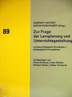 Seller image for Zur Frage der Lernplanung und Unterrichtsgestaltung. Lernpsychologische Grundlag for sale by Die Buchgeister