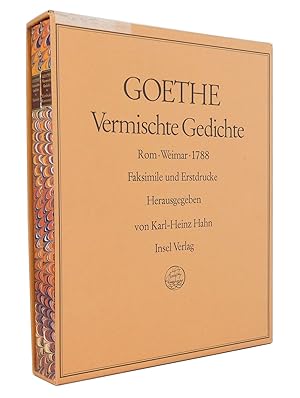 Seller image for Vermischte Gedichte (beide Bnde) : Faksimiles und Erstdrucke : Herausgegeben von Karl-Heinz Hahn for sale by exlibris24 Versandantiquariat