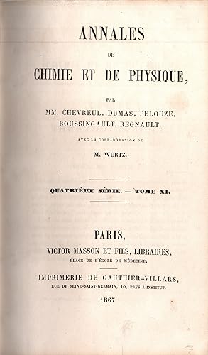Seller image for Annales de Chimie et de Physique.Quatrieme serie.Tome XI for sale by JP Livres