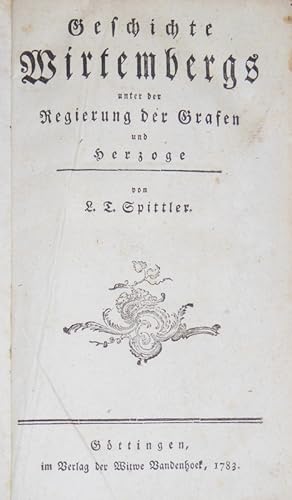 Bild des Verkufers fr Geschichte Wirtembergs unter der Regierung der Grafen und Herzoge. zum Verkauf von Antiquariat Ballmert