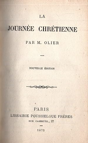 Imagen del vendedor de La journee chretienne a la venta por JP Livres