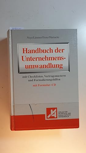 Bild des Verkufers fr Handbuch der Unternehmensumwandlung, Teil: Buch. (Ohne CD-Rom) zum Verkauf von Gebrauchtbcherlogistik  H.J. Lauterbach