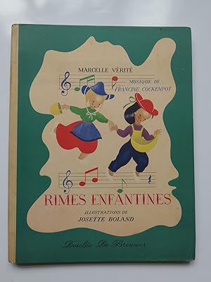 Seller image for RIMES ENFANTINES. Illustrations de Josette BOLAND. Musique de Francine COCKENPOT for sale by Librairie Christian Chaboud