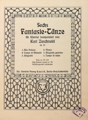 Bild des Verkufers fr Sechs Fantasie-Tnze fr Klavier. Op. 81 zum Verkauf von Paul van Kuik Antiquarian Music