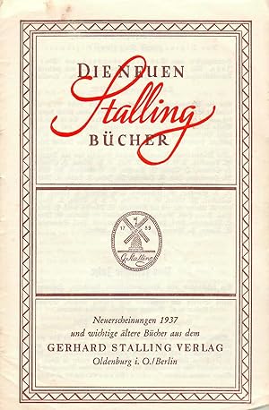 Bild des Verkufers fr Werbeprospekt Buchhandel: Die neuen Stalling-Bcher - Neuerscheinungen 1937; Vorstellung der Bcher zum Verkauf von Walter Gottfried