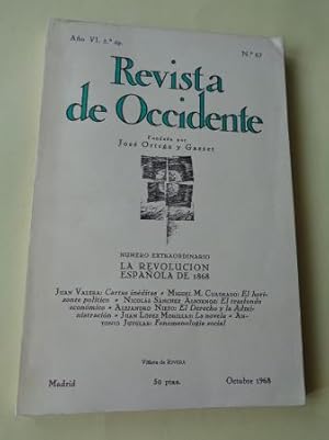 REVISTA DE OCCIDENTE. Año VI, 2ª ép. Núm. 67. Octubre 1968