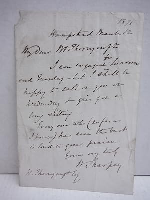 Imagen del vendedor de 1876: WILLIAM SHARPEY HANDWRITTEN LETTER a la venta por Imperial Books and Collectibles
