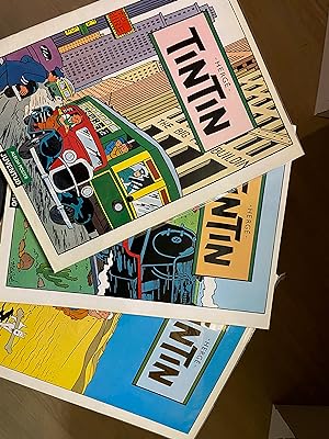 Set of 3 TINTIN Album Poster books - Spanish editions of the Tintin Poster Book