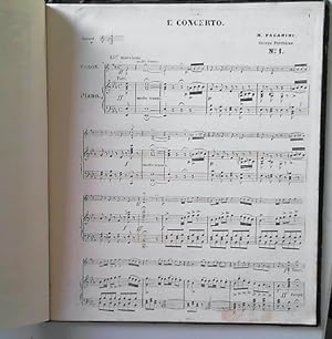 1.e Concerto. Partitur für Violine und Piano. NOTEN IN STAHLSTICH!!! Um 1850? Oeuvre posthume