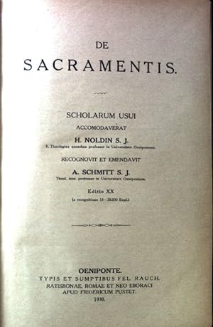 Image du vendeur pour De Sacramentis. Summa Theologiae Moralis Iuxta Codicem Iuris Canonici. III. mis en vente par books4less (Versandantiquariat Petra Gros GmbH & Co. KG)