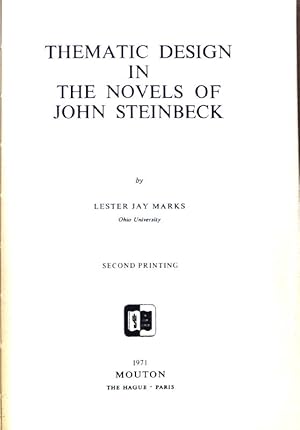 Image du vendeur pour Thematic Design in the Novels of John Steinbeck. mis en vente par books4less (Versandantiquariat Petra Gros GmbH & Co. KG)