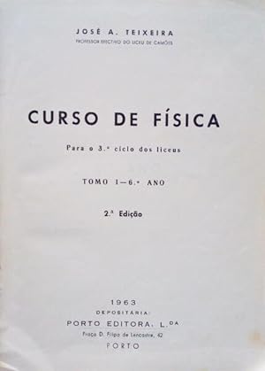 CURSO DE FÍSICA PARA O 3.º CICLO DOS LICEUS. [2.ª Edição]