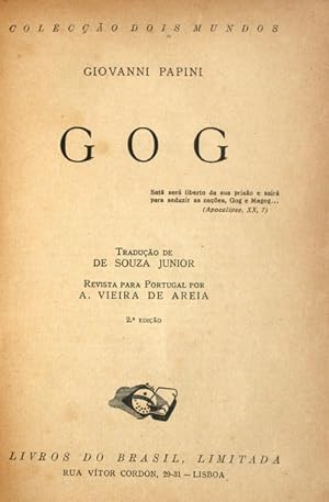 Bild des Verkufers fr GOG. zum Verkauf von Livraria Castro e Silva