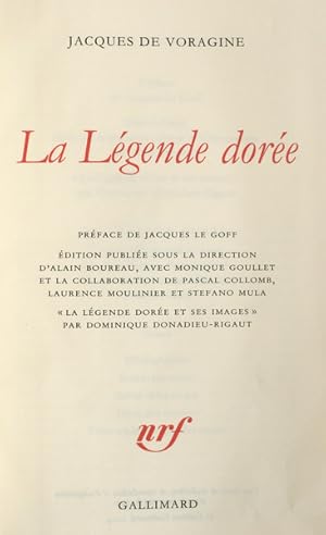 LA LÉGENDE DORÉE.