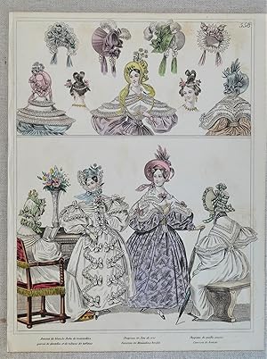 PERIOD COSTUME, Townsend, Ladies Paris Fashion plate 558 antique print 1833