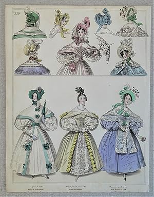 PERIOD COSTUME, Townsend, Ladies Paris Fashion plate 559 antique print 1833