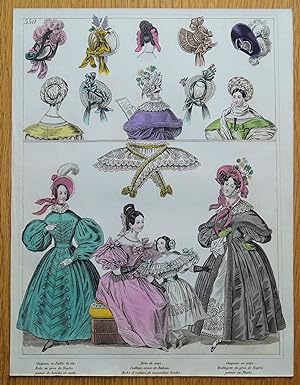 PERIOD COSTUME, Townsend, Ladies Paris Fashion plate 550 antique print 1833
