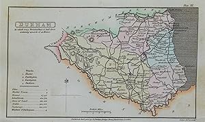 Antique Map DURHAM, Capper Original Hand Coloured Antique County Map 1808