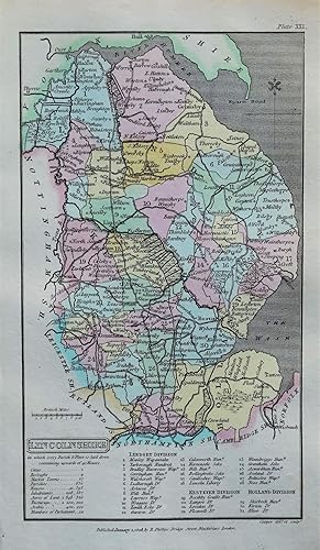 Antique Map LINCOLNSHIRE, Capper Original Hand Coloured Map 1808