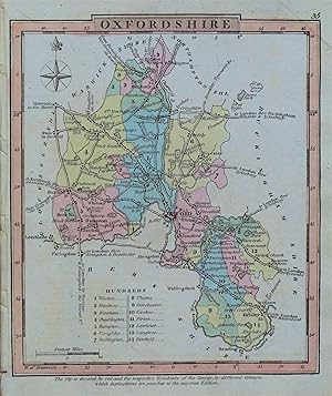 Antique Map OXFORDSHIRE, George Gray, Original Hand Coloured 1824