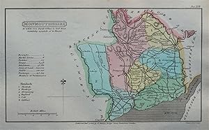 Antique Map MONMOUTHSHIRE, WALES, Capper Original Hand Coloured 1808