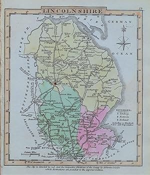 Antique Map LINCOLNSHIRE, George Gray, Original Hand Coloured County Map 1824