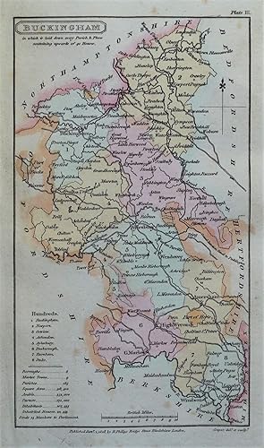 Antique Map BUCKINGHAMSHIRE, Capper Original Hand Coloured 1808