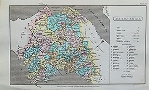 Antique Map DEVON, DEVONSHIRE, Capper Original Hand Coloured 1808