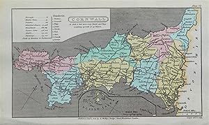 Antique Map CORNWALL, Capper Original Hand Coloured 1808