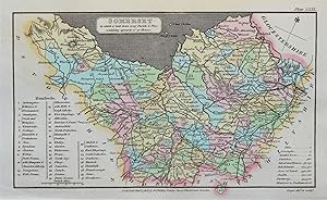 Antique Map SOMERSET, Capper Original Hand Coloured 1808