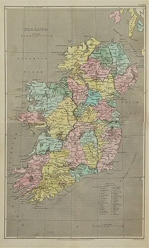 IRELAND, Capper Original Hand Coloured Antique Map 1808