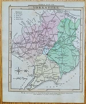 Antique Map YORKSHIRE, George Gray, Original Hand Coloured 1824