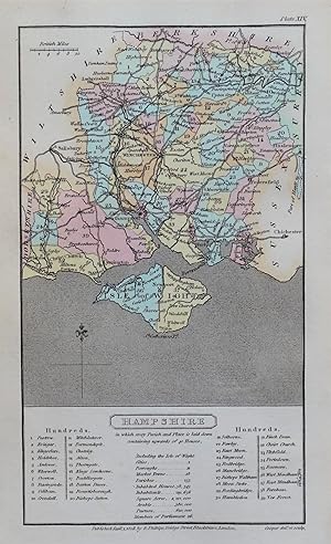 Antique Map HAMPSHIRE, Capper Original Hand Coloured County Map 1808